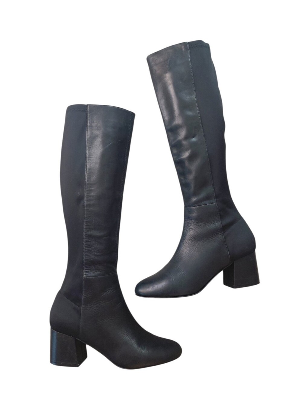 Steve Madden Black Knee-High Block Heel Boots Women's Size 8.5
